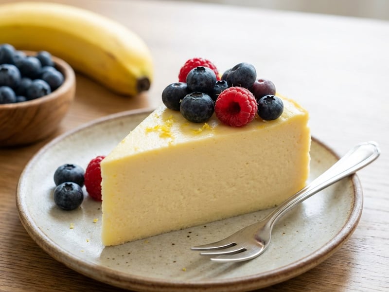 Gesunder Topfenkuchen mit Waldbeeren