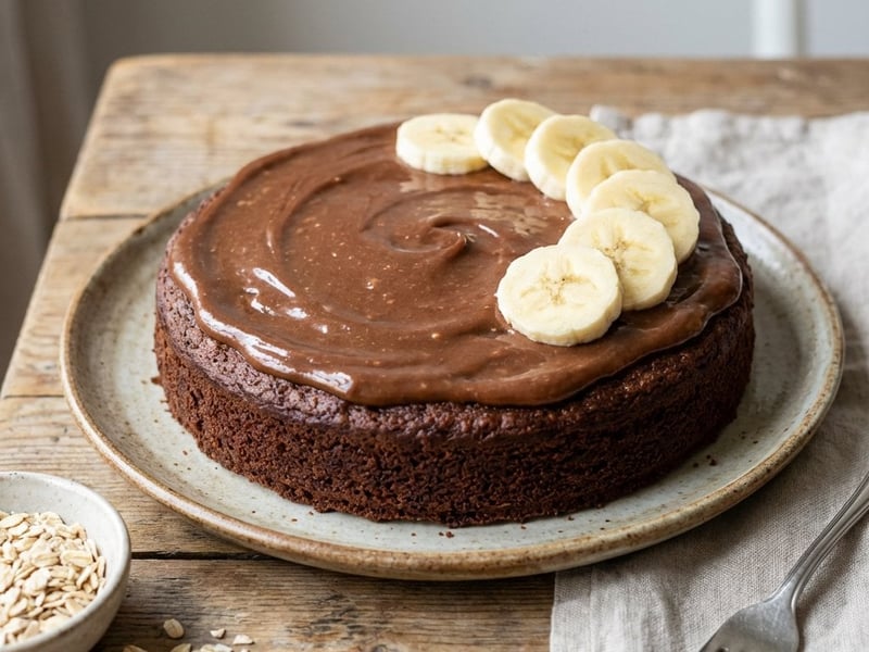 Healthy Cocoa Bomb with Banana Frosting