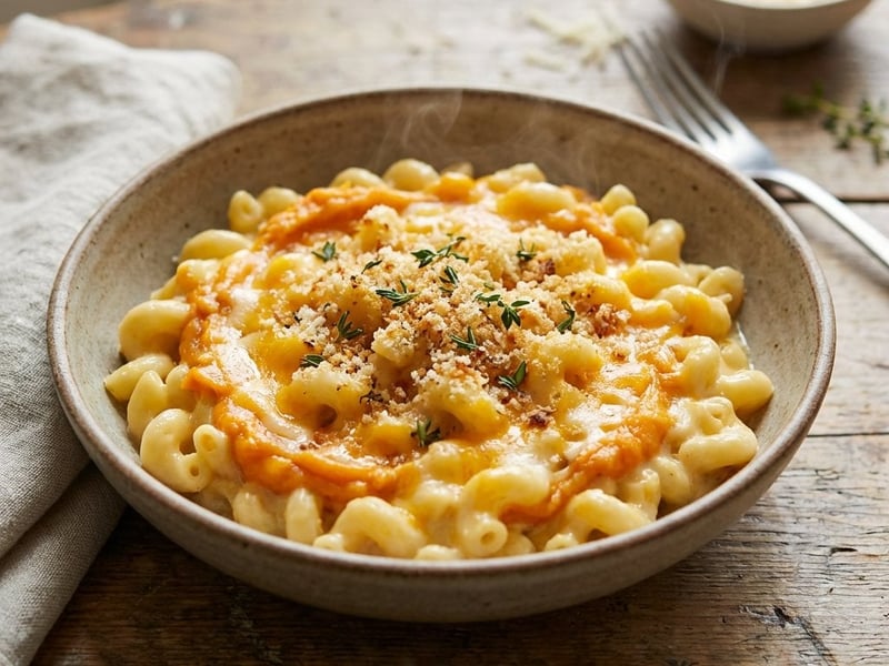 Mac 'n' Cheese with Sweet Potato Puree