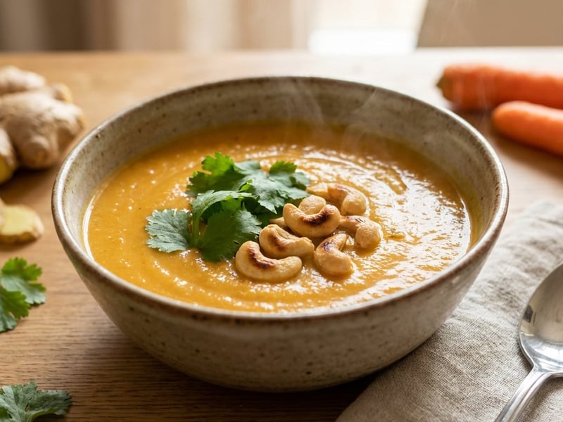 Kürbiscremesuppe mit Karotten und Ingwer