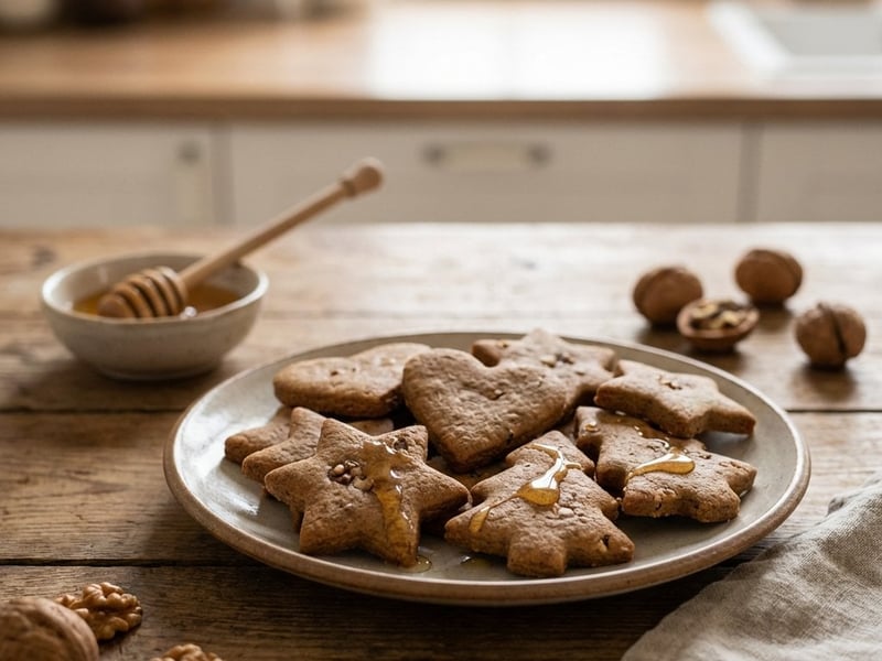 Gesunde Dinkel-Lebkuchen mit Honig & Walnüssen