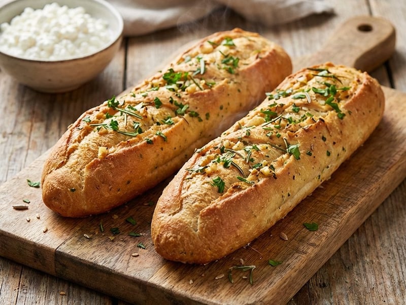 Crispy Low Carb Garlic Baguettes | Protein-rich & Quick
