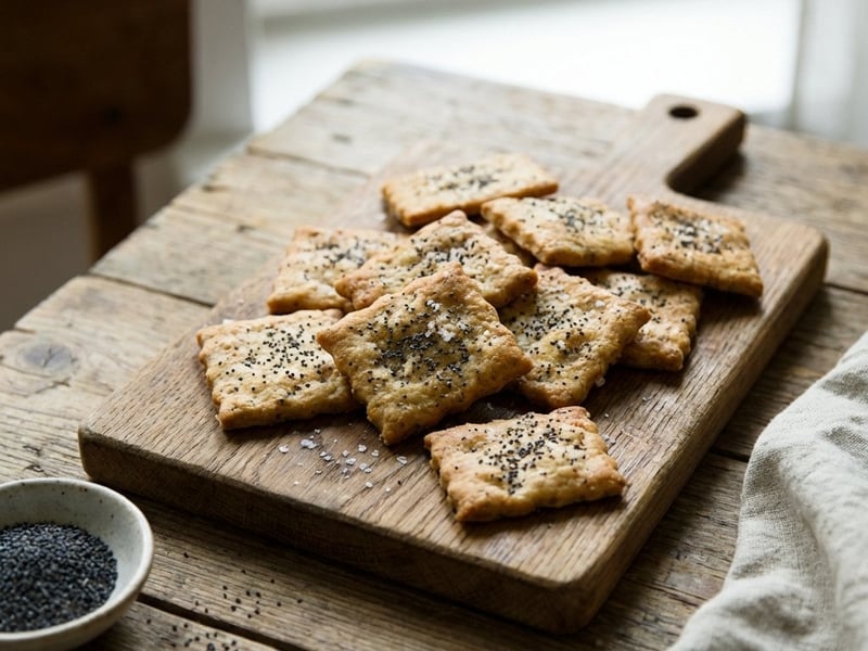 Crispy Spelt Crackers with Buttermilk & Poppy Seeds