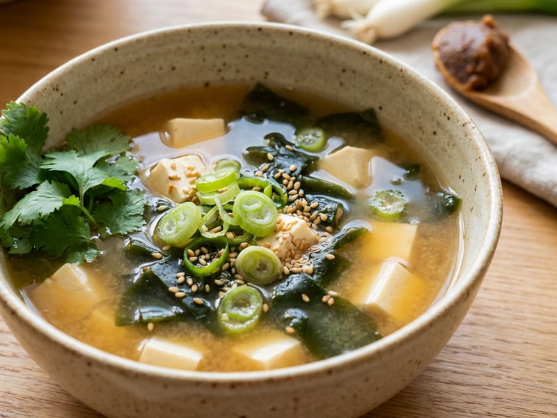 Miso Wakame Soup with Tofu