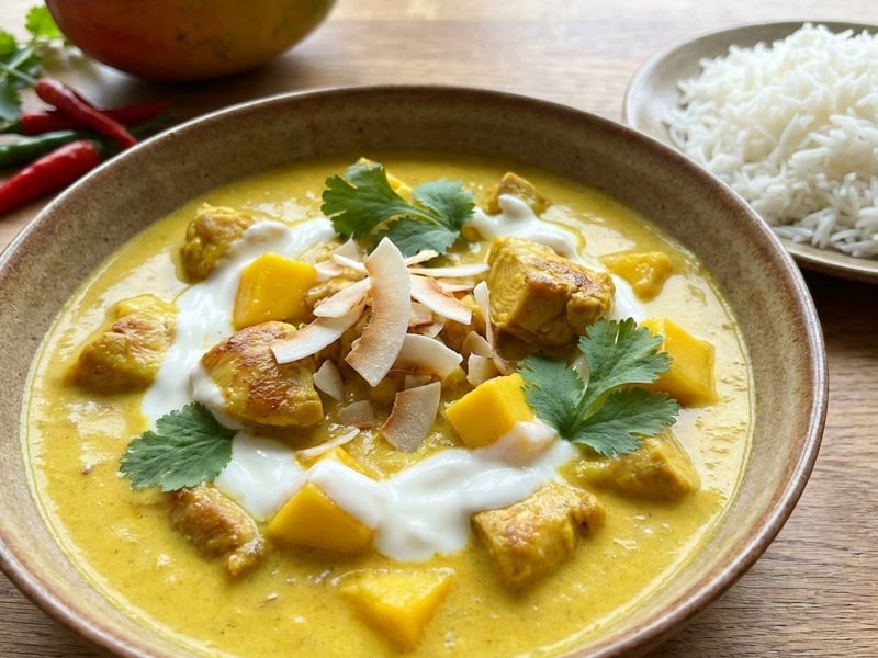 Creamy Chicken Mango Curry with Basmati Rice