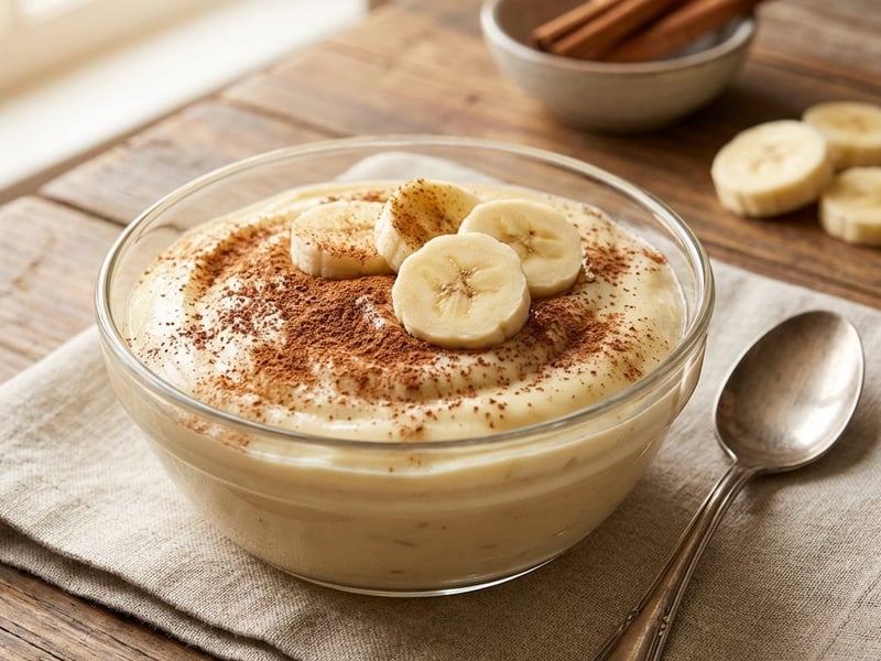 Cremiger Bananenpudding ohne Ei