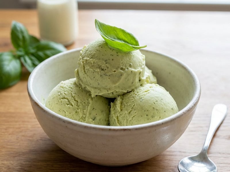 Creamy Basil Ice Cream
