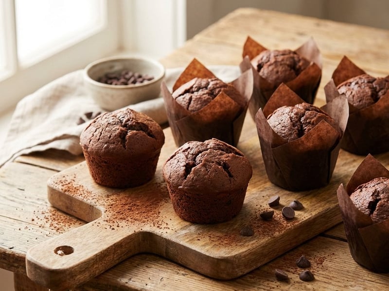 Quick Chocolate Sour Cream Muffins