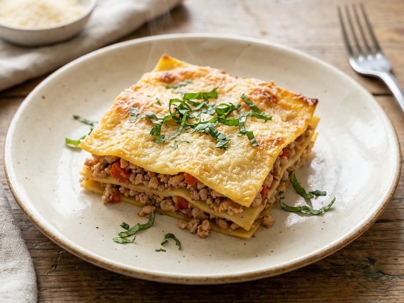 Quick Turkey Lasagna with Basil