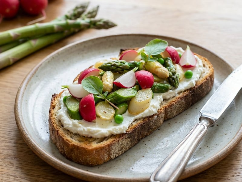 Frühlings-Bruschetta mit Spargel & Radieschen