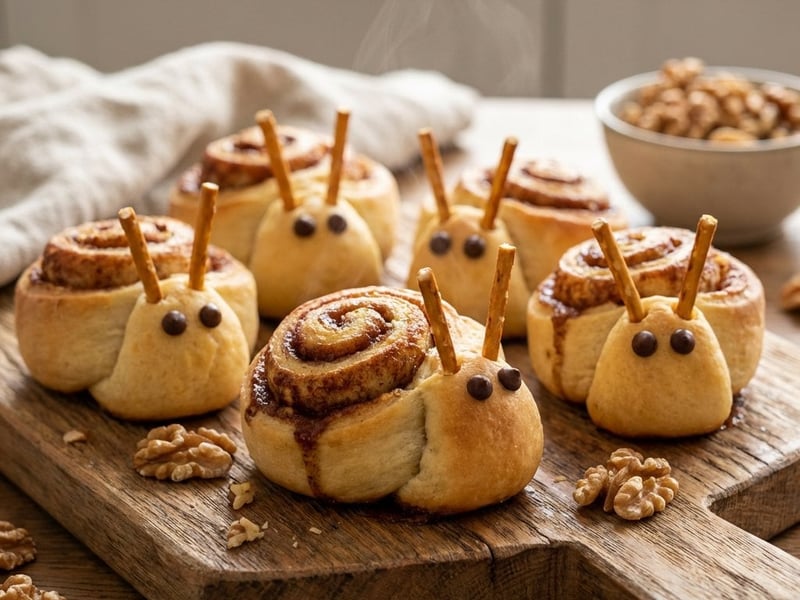 Sweet Cinnamon Snail Rolls with Walnuts