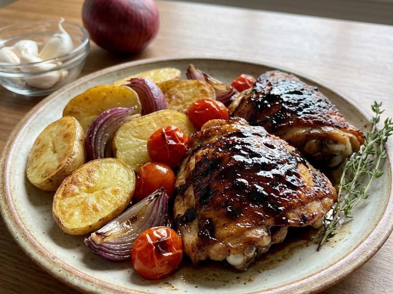 Chicken with Balsamic Glaze and Roasted Potatoes
