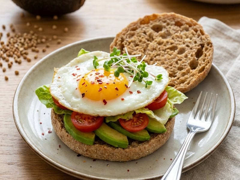 Englische Muffins mit Avocado und Ei