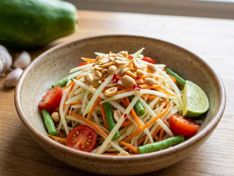 Authentischer Papayasalat (Som Tam)