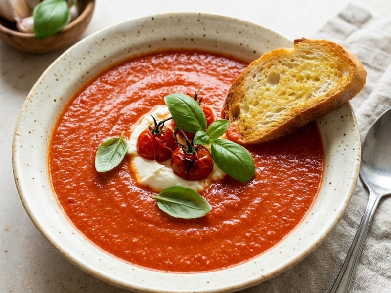 Tomato Soup with Basil | Vegan & Hearty