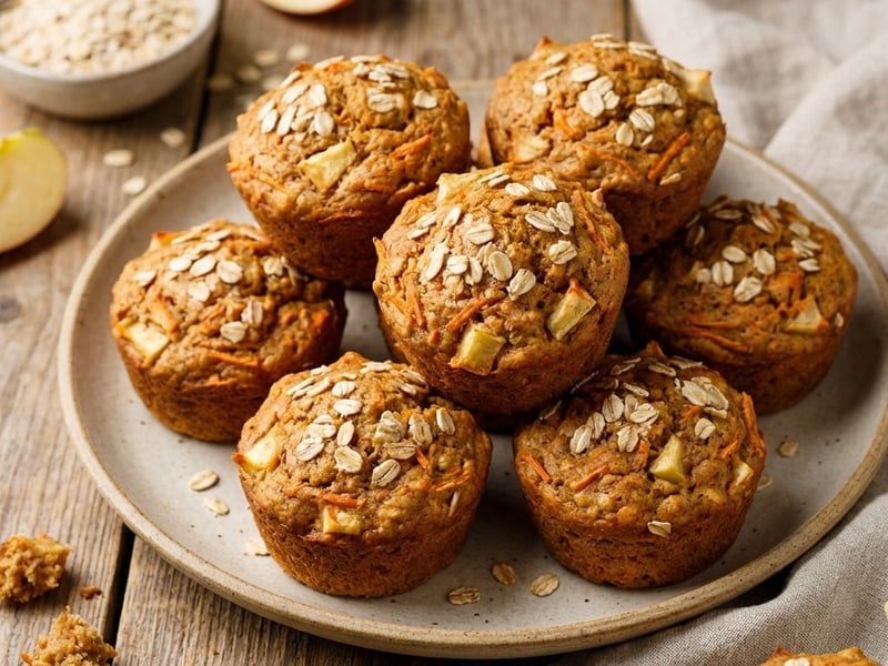 Saftige Karotten-Apfel-Muffins ohne Zucker