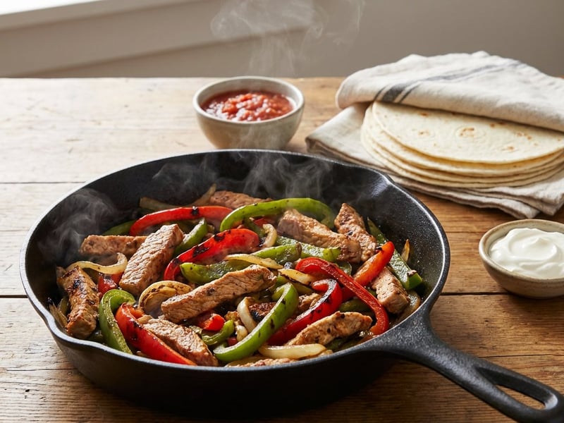 Schweinefleisch Fajitas mit Paprika Mix
