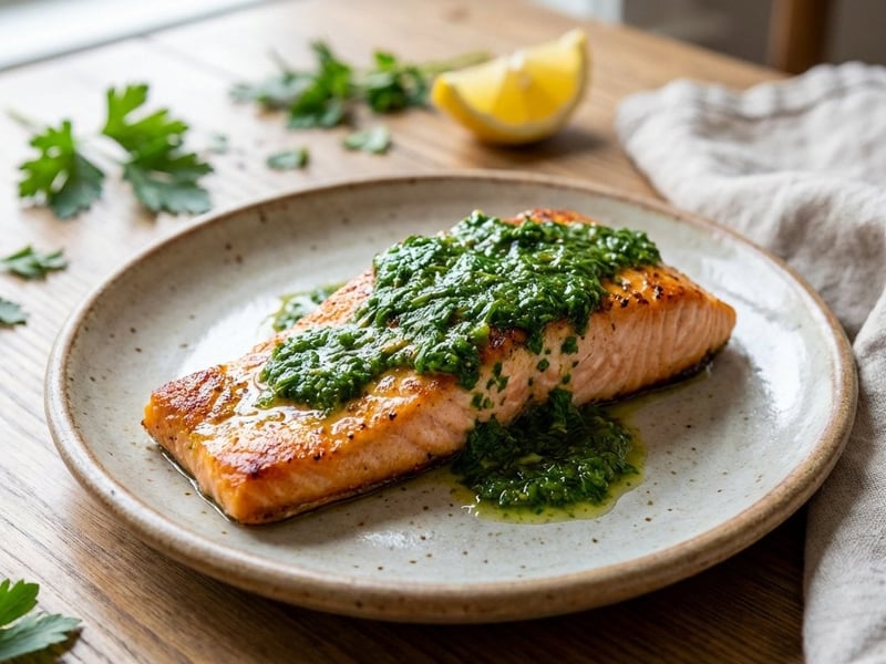 Lachs mit Petersiliensauce | Schnelles Fischgericht