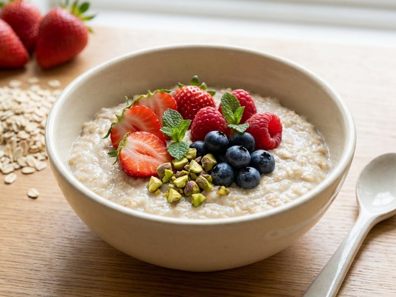 Protein-Haferbrei mit frischen Beeren