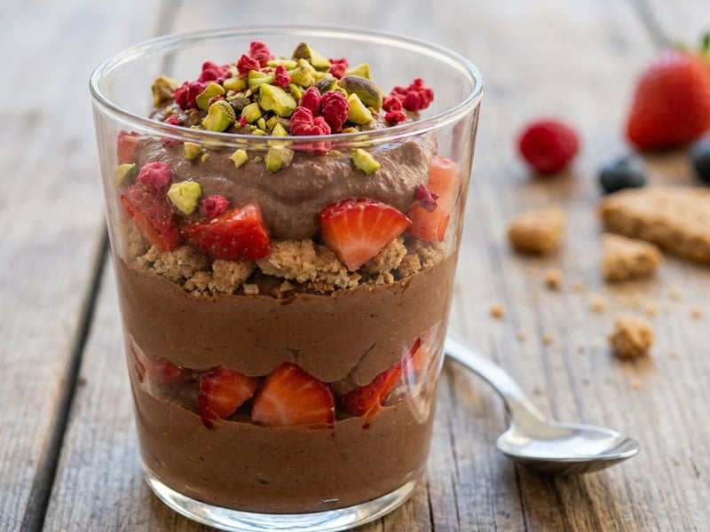 Schoko-Hummus im Glaserl | Gesundes Dessert