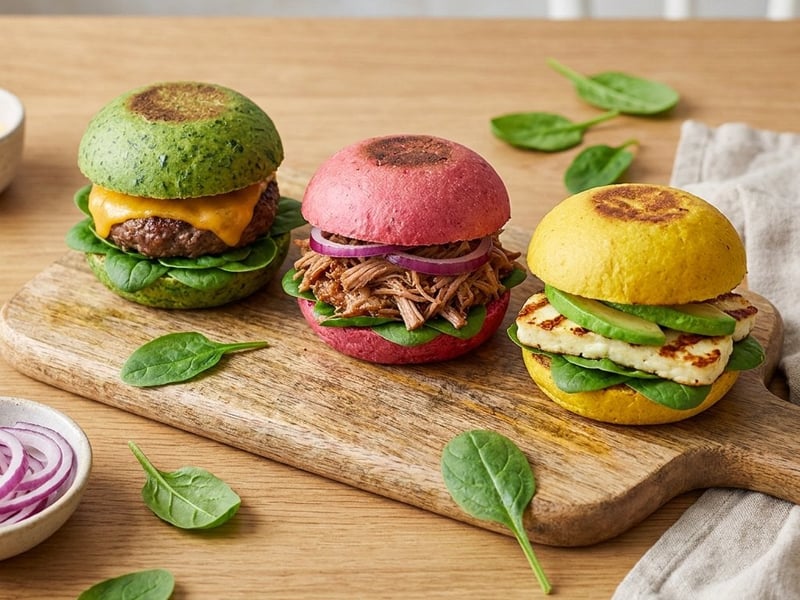Bunte Mini-Burger