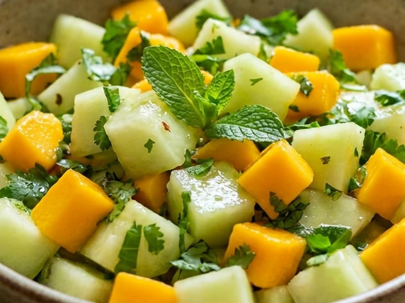Fruity & Exotic Cucumber Melon Salad