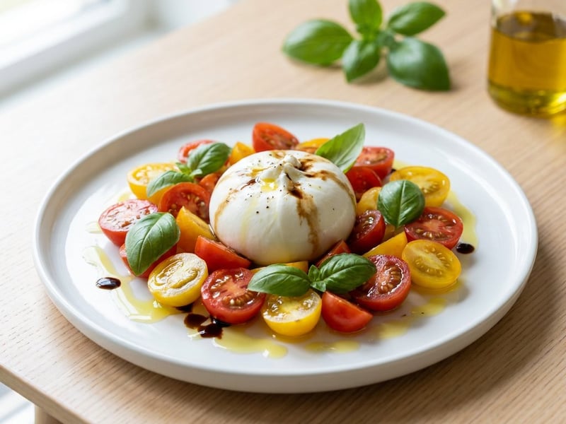 Cremige Burrata mit sonnengereiften Cherrytomaten