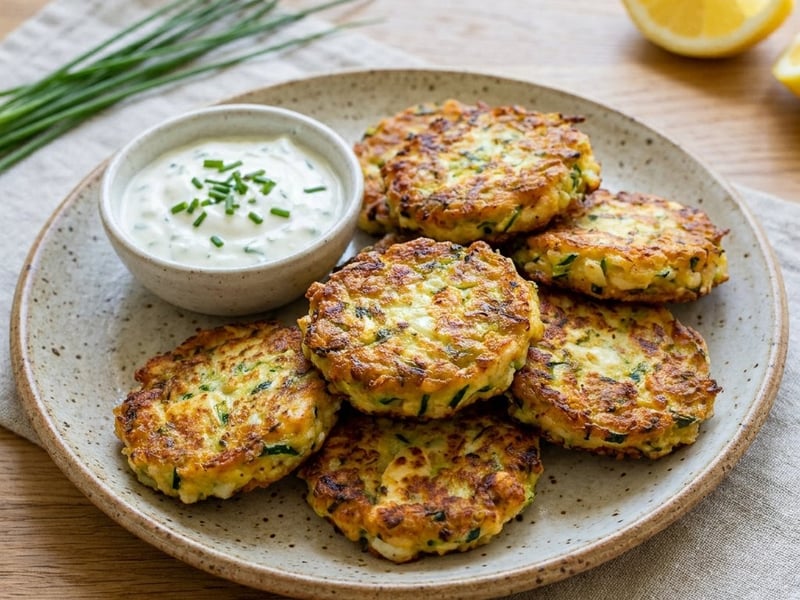 Crispy Zucchini Halloumi Fritters | Quick & Summery