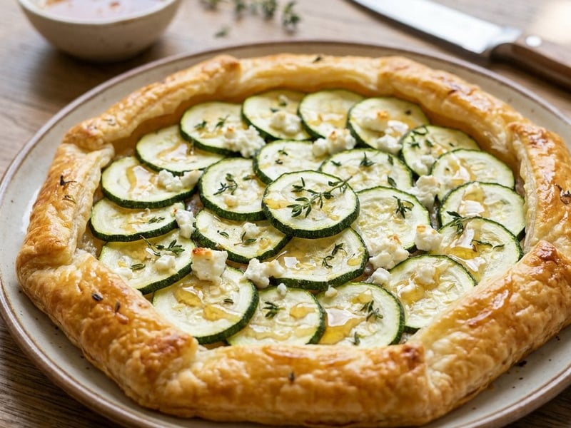 Sommerliche Zucchini-Ziegenkäse-Galette | Knusprig & leicht