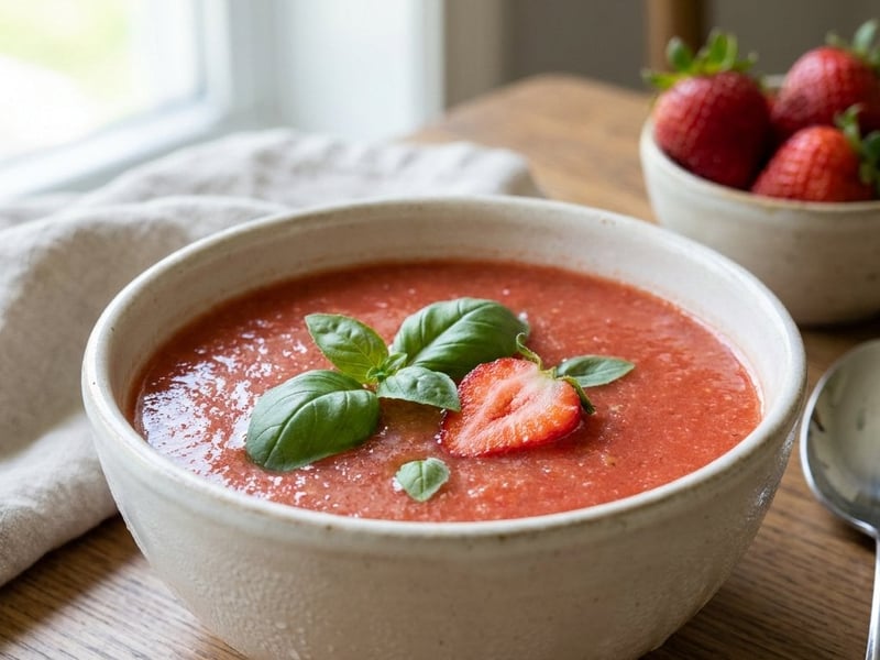 Strawberry and Tomato Gazpacho | Refreshing Summer Soup