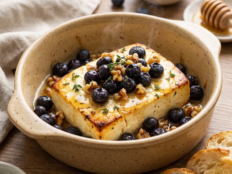 Baked Feta with Summer Berries & Honey | From the Oven