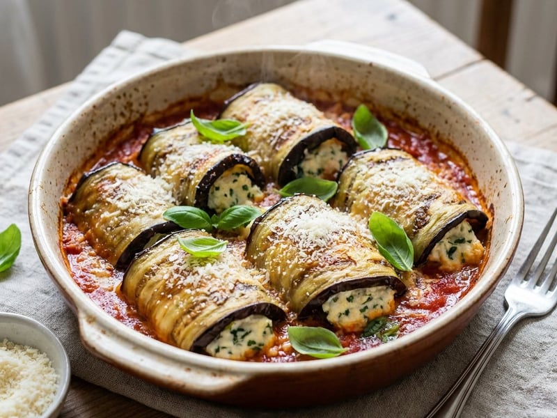Baked Eggplant Involtini with Ricotta | Summer Classic