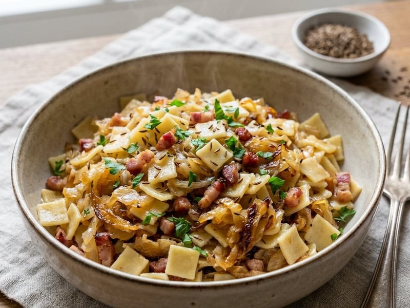 Klassische Krautfleckern mit Speck | Herzhaft & Schnell