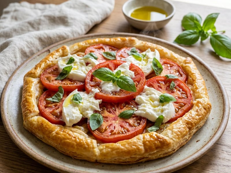 Sommerliche Paradeiser-Galette mit Burrata | Knusprig