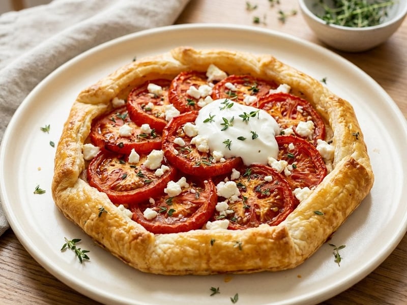 Knusprige Paradeiser-Feta-Galette | Aus dem Backrohr
