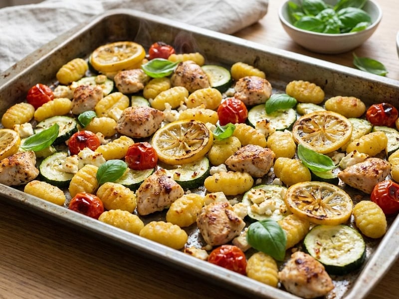 Sommerliches Hendl-Gnocchi-Blech | Aus dem Backrohr