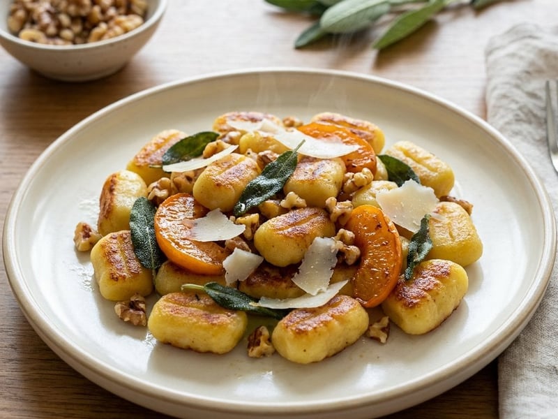 Sommer-Gnocchi mit Marillen & Salbeibutter | Schnell & Köstlich