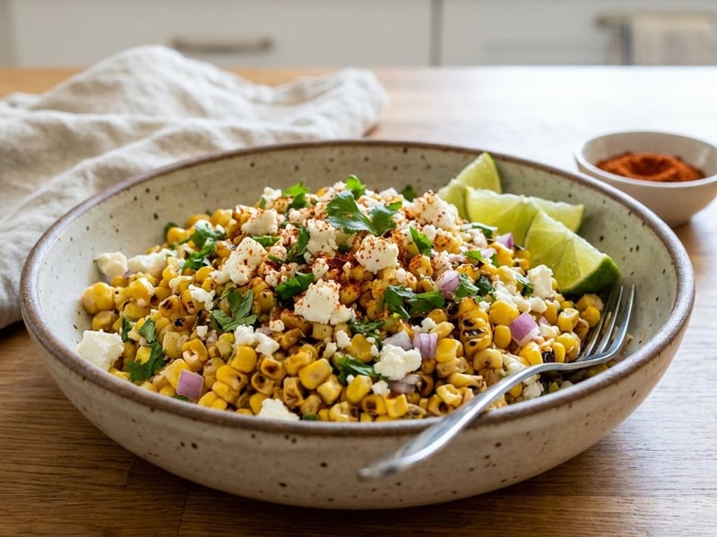 Gegrillter Maissalat mit Feta & Limette | Würzige Sommerküche