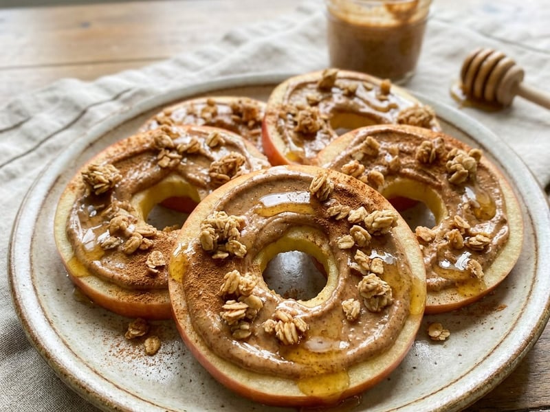 Apple "donuts" with nut butter
