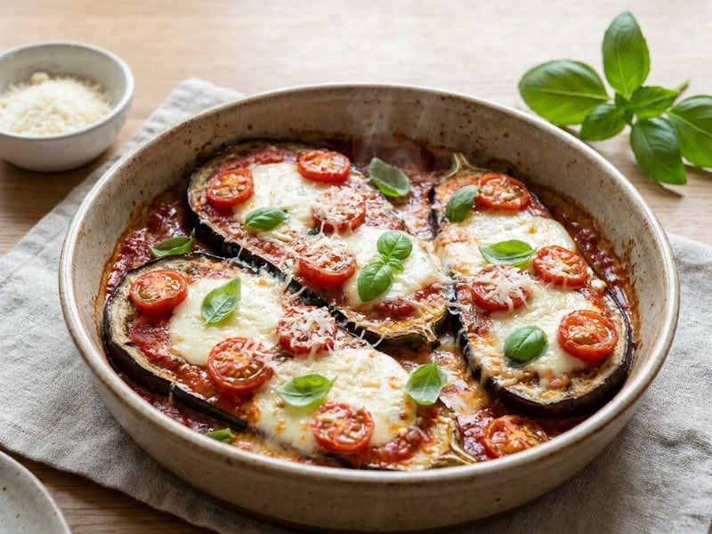 Crispy Eggplant Pizzettas with Mozzarella | Oven-Baked