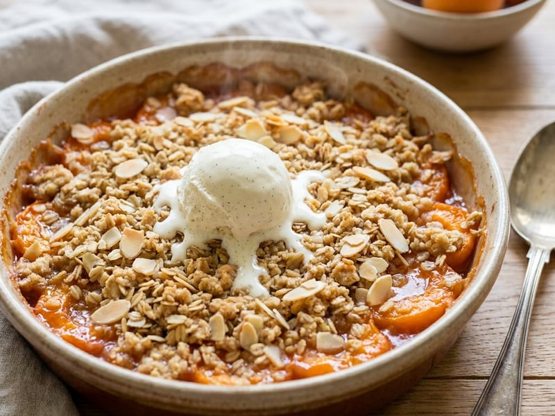 Knuspriger Marillen-Crumble | Aus dem Backrohr