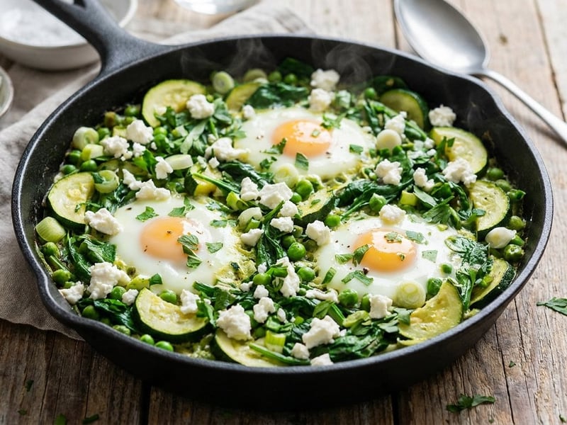Grüne Shakshuka mit Spinat & Feta | Aus dem Backrohr