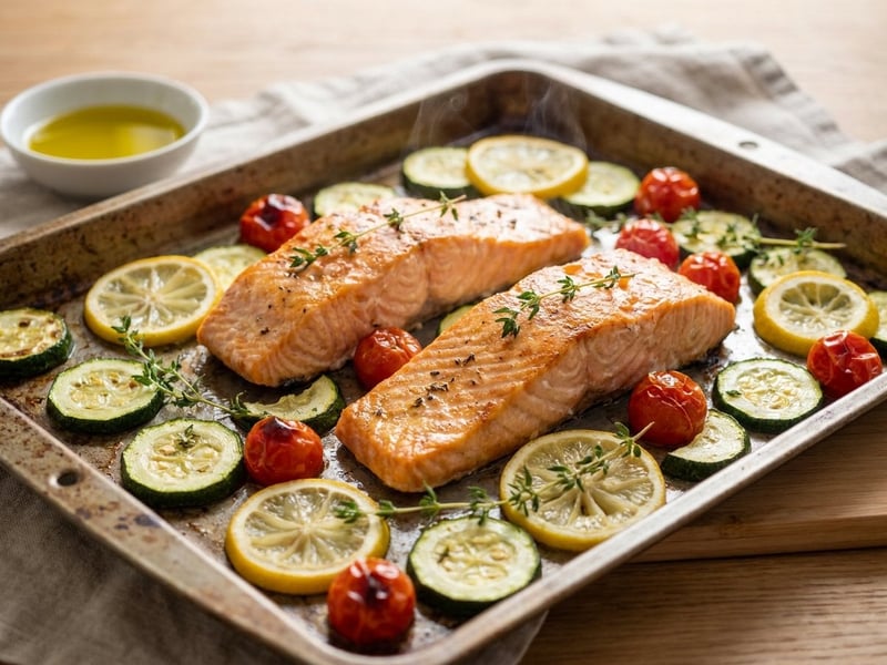 Sheet Pan Lemon Salmon | Quick & Summery