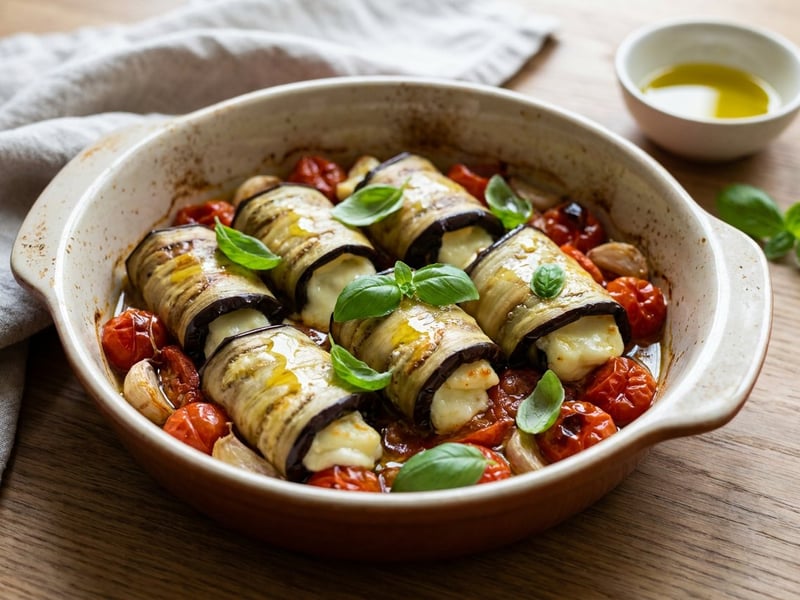 Mediterranean Eggplant & Halloumi Parcels | Oven-Baked