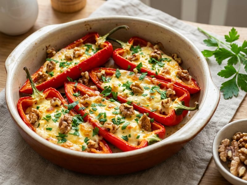 Gefüllte Spitzpaprika mit Schafskäse | Aus dem Backrohr