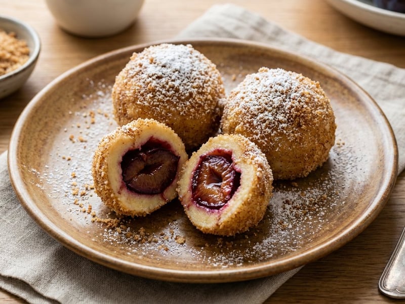Traditional Plum Dumplings | Fluffy & Fruity