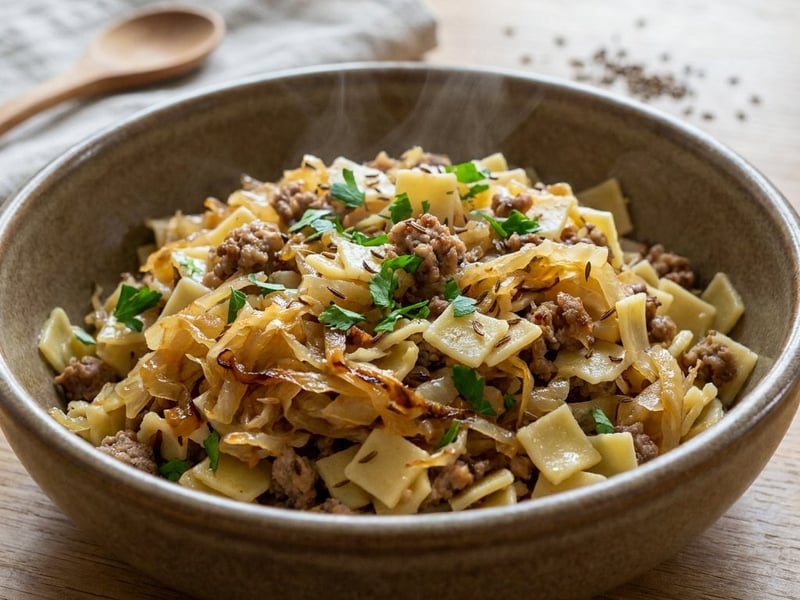 Hearty Krautfleckerl with Minced Meat | Hearty & Good