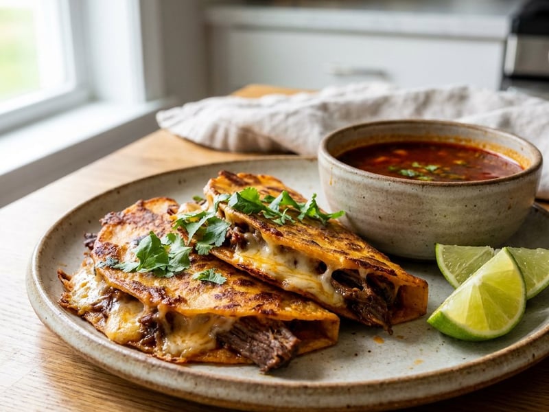 Mexikanische Birria Tacos | Zartes Rindfleisch & Consomé