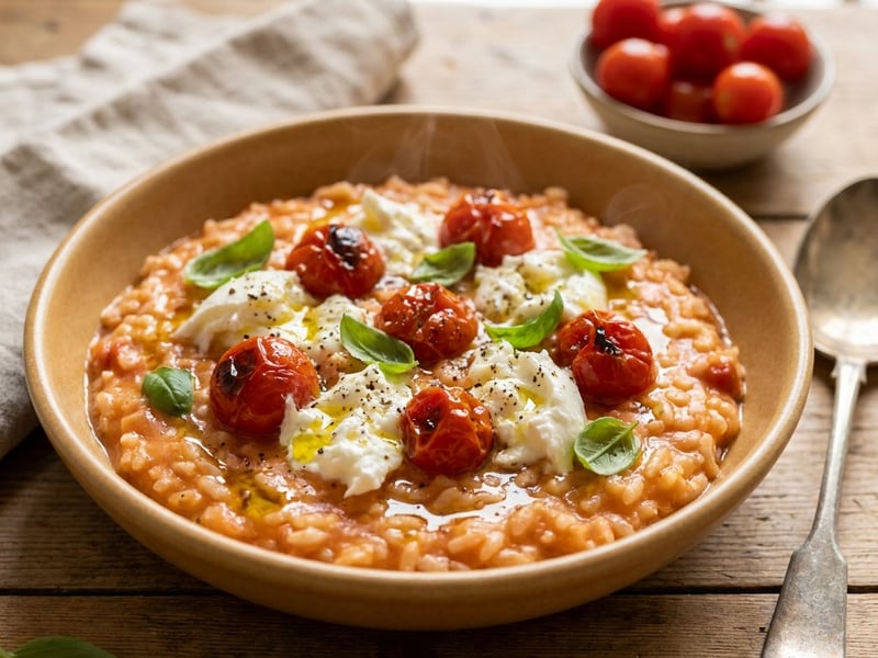 Creamy Tomato Burrata Risotto | Summery & Fine