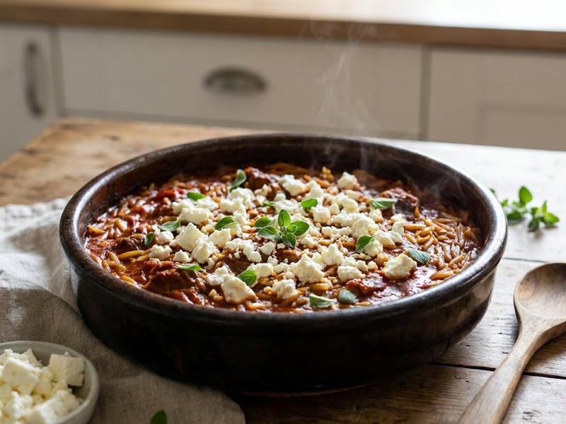 Greek Lamb Giouvetsi | Tender Stew with Kritharaki